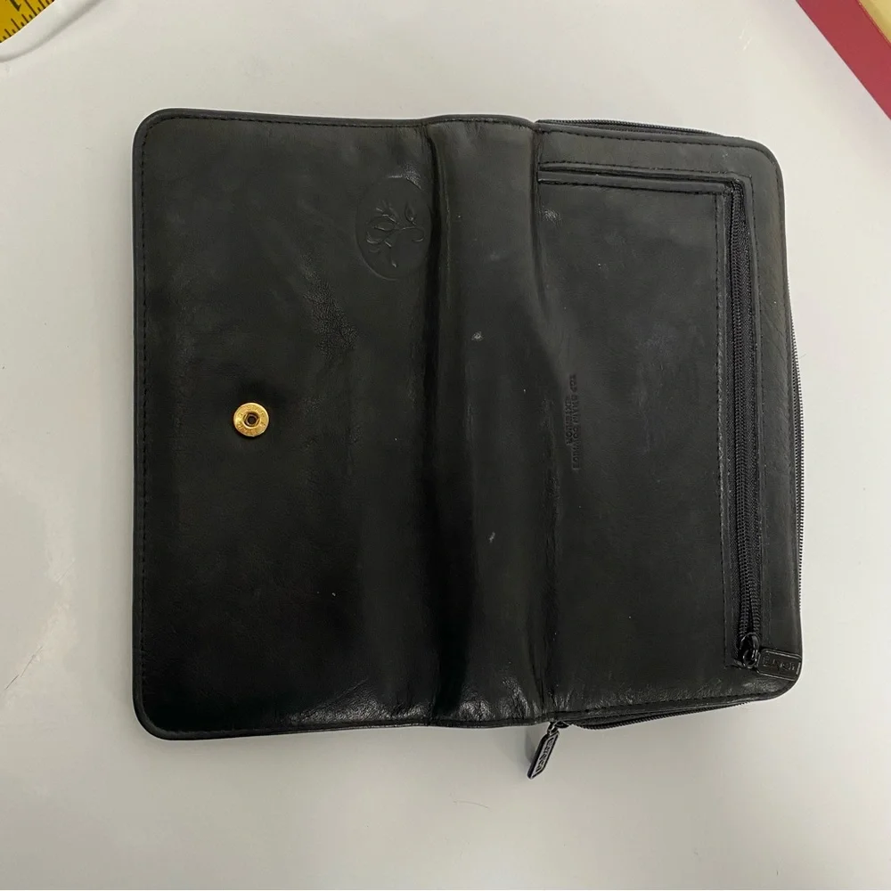 Buxton Black Leather Wallet Model 39 Ensemble Clutch